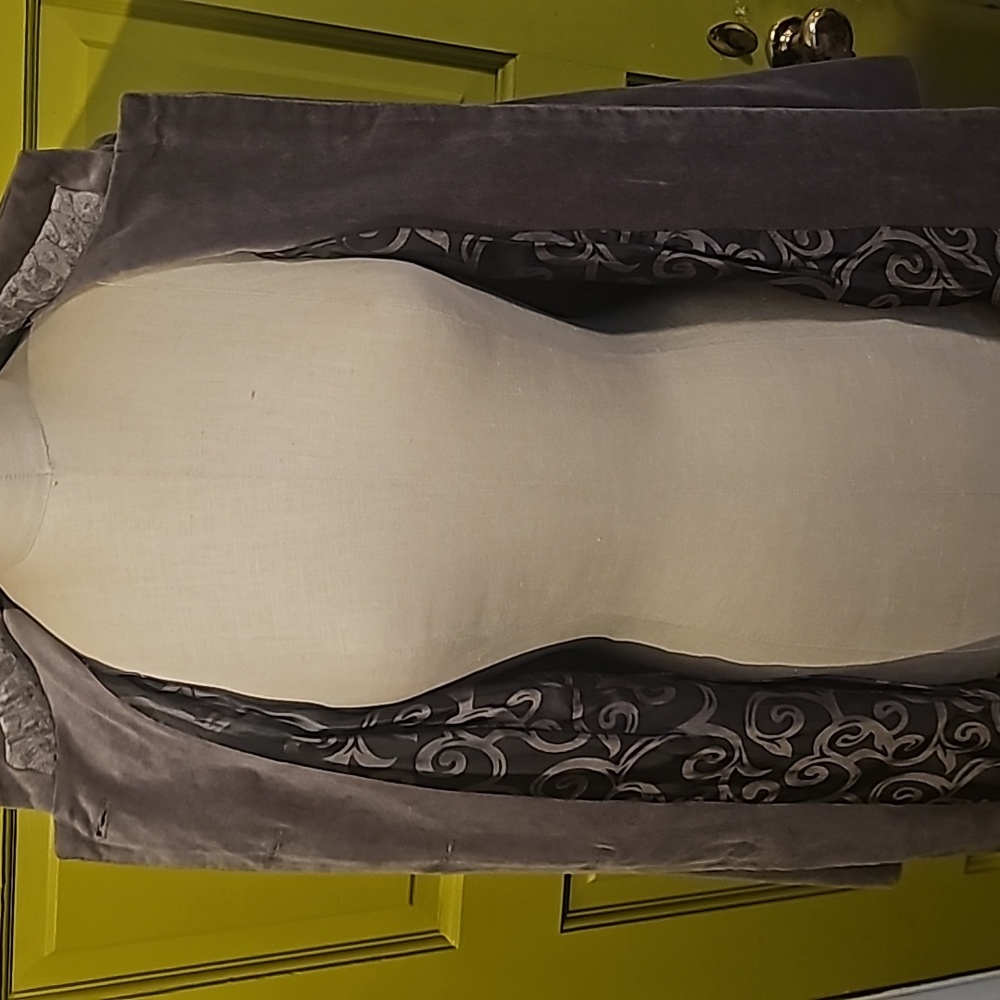 Chicos Long Patchwork Gray Velvet Lightweight Jac… - image 7